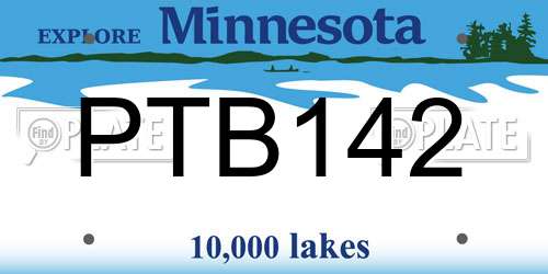 PTB142 Minnesota License Plate