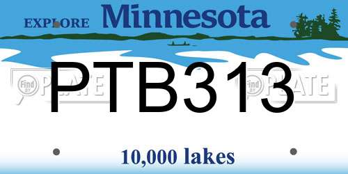 PTB313 Minnesota License Plate