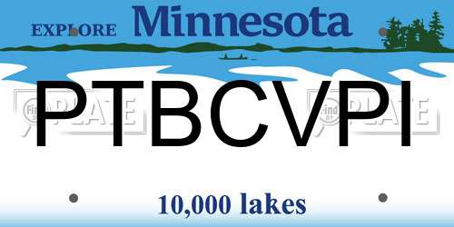 PTBCVPI Minnesota License Plate