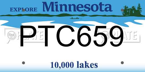 PTC659 Minnesota License Plate