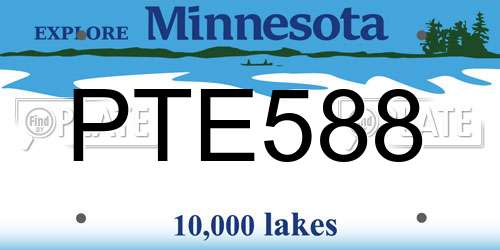 PTE588 Minnesota License Plate