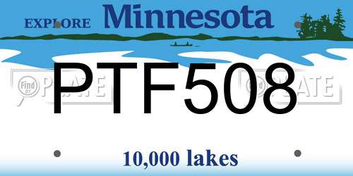PTF508 Minnesota License Plate
