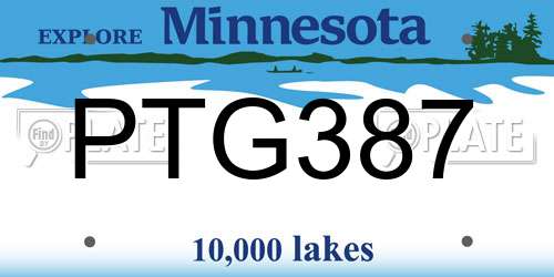 PTG387 Minnesota License Plate