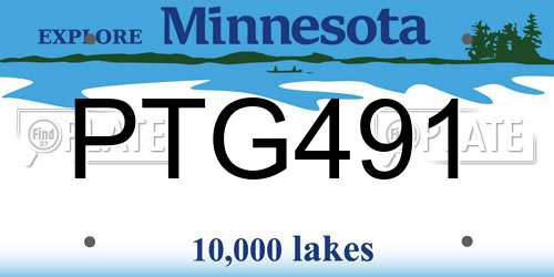 PTG491 Minnesota License Plate