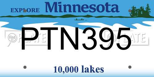 PTN395 Minnesota License Plate