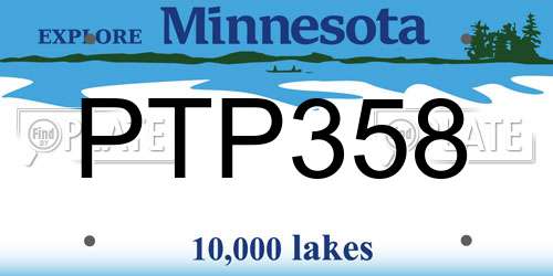 PTP358 Minnesota License Plate