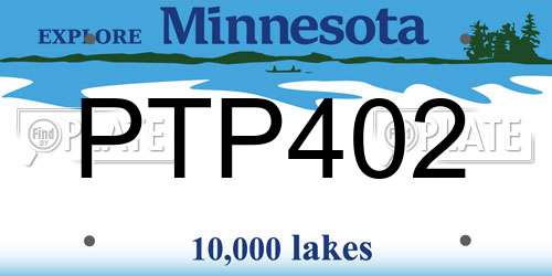PTP402 Minnesota License Plate