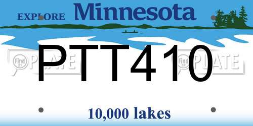 PTT410 Minnesota License Plate