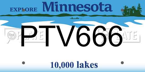 PTV666 Minnesota License Plate