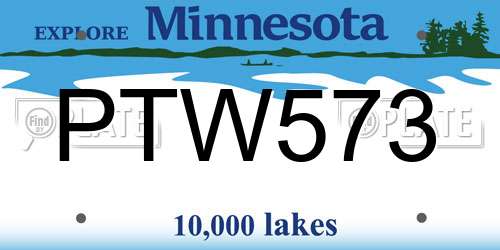 PTW573 Minnesota License Plate