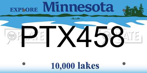 PTX458 Minnesota License Plate