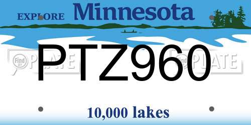 PTZ960 Minnesota License Plate