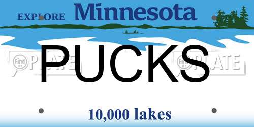 PUCKS Minnesota License Plate
