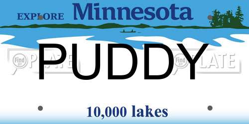 PUDDY Minnesota License Plate