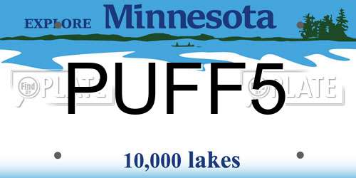 PUFF5 Minnesota License Plate