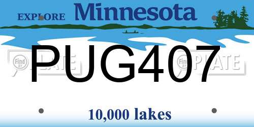 PUG407 Minnesota License Plate
