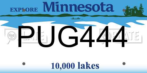 PUG444 Minnesota License Plate