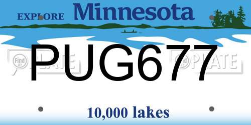 PUG677 Minnesota License Plate