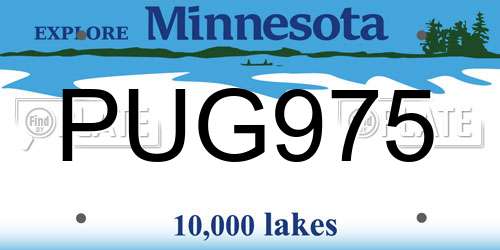 PUG975 Minnesota License Plate