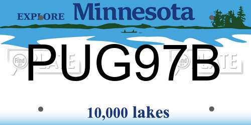 PUG97B Minnesota License Plate
