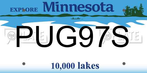 PUG97S Minnesota License Plate