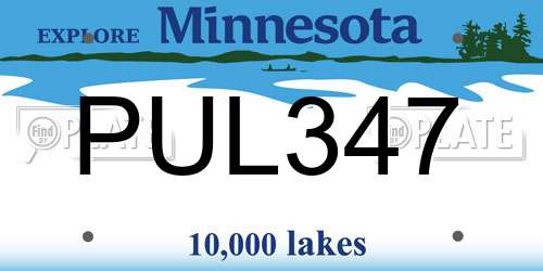 PUL347 Minnesota License Plate