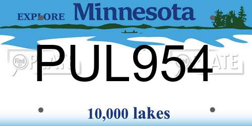 PUL954 Minnesota License Plate