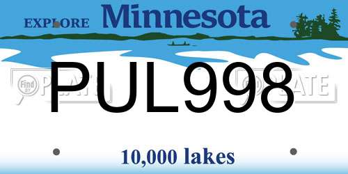 PUL998 Minnesota License Plate