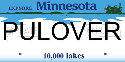PULOVER Minnesota License Plate