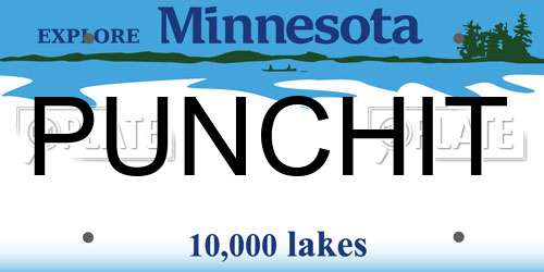 PUNCHIT Minnesota License Plate