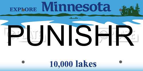 PUNISHR Minnesota License Plate