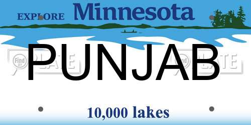 PUNJAB Minnesota License Plate