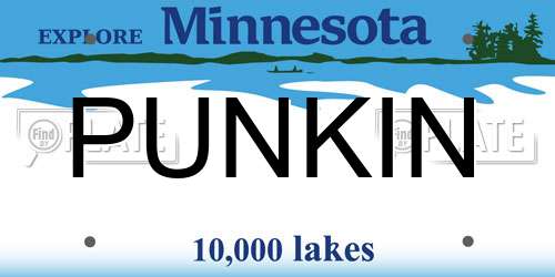 PUNKIN Minnesota License Plate
