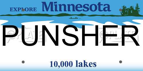 PUNSHER Minnesota License Plate