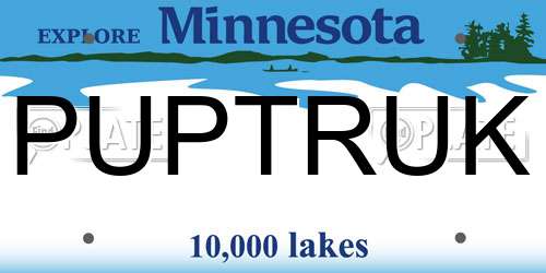 PUPTRUK Minnesota License Plate