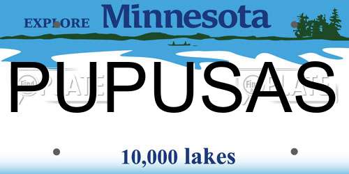 PUPUSAS Minnesota License Plate