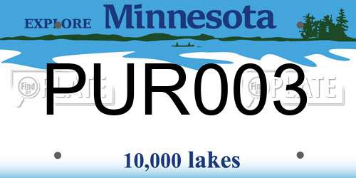 PUR003 Minnesota License Plate