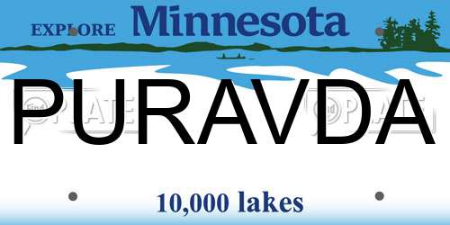 PURAVDA Minnesota License Plate