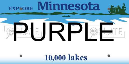 PURPLE Minnesota License Plate