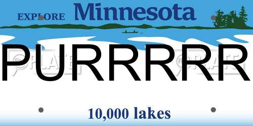 PURRRRR Minnesota License Plate