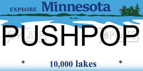 PUSHPOP Minnesota License Plate
