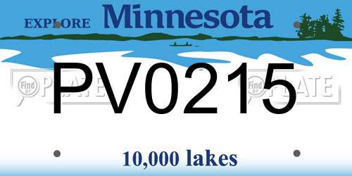 PV0215 Minnesota License Plate