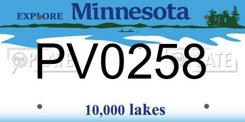 PV0258 Minnesota License Plate