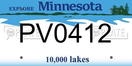 PV0412 Minnesota License Plate