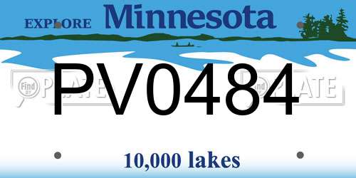 PV0484 Minnesota License Plate