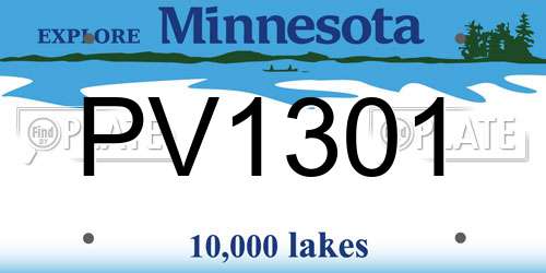 PV1301 Minnesota License Plate