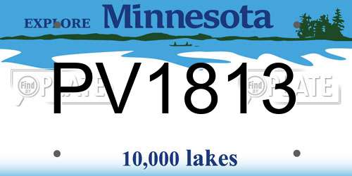 PV1813 Minnesota License Plate