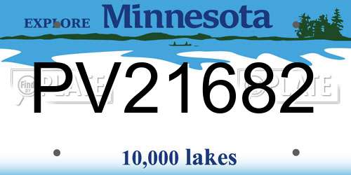 PV21682 Minnesota License Plate