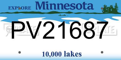 PV21687 Minnesota License Plate