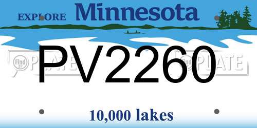 PV2260 Minnesota License Plate